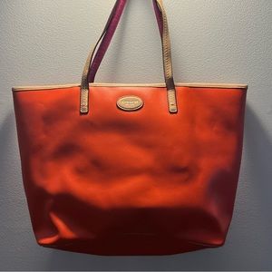 Coach Orange/Pink Medium Tote Bag